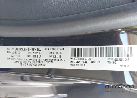 2015 Chrysler 200 Limited z USA, uszkodzony, nr VIN 1C3CCCABXFN557827